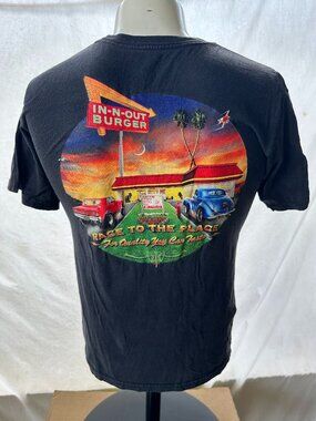 In N Out Burger California Race to the Place Men's Black Shirt Small